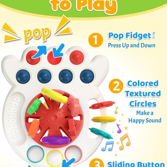 NEW Baby Teething Toys for 6-12 Months, Sensory Montessori Silicone Pull String - Picture 5 of 6